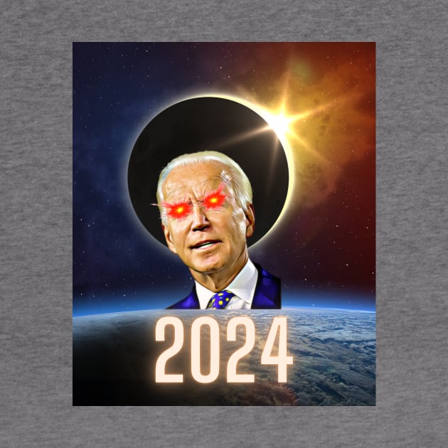 Joe Biden Dark Brandon Total Solar Eclipse 2024 by Little Duck Designs